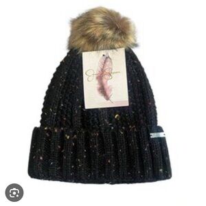 Jessica Simpson Women's Speckled Ribbed Knit Beanie Hat